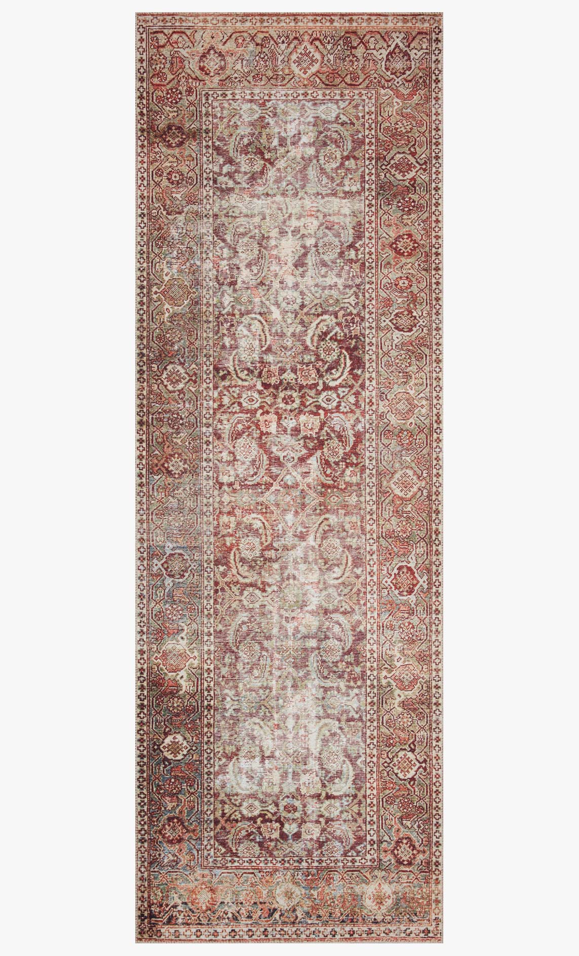 Loloi II Layla Collection - Traditional Power Loomed Rug in Cinnamon & Sage (LAY-11)