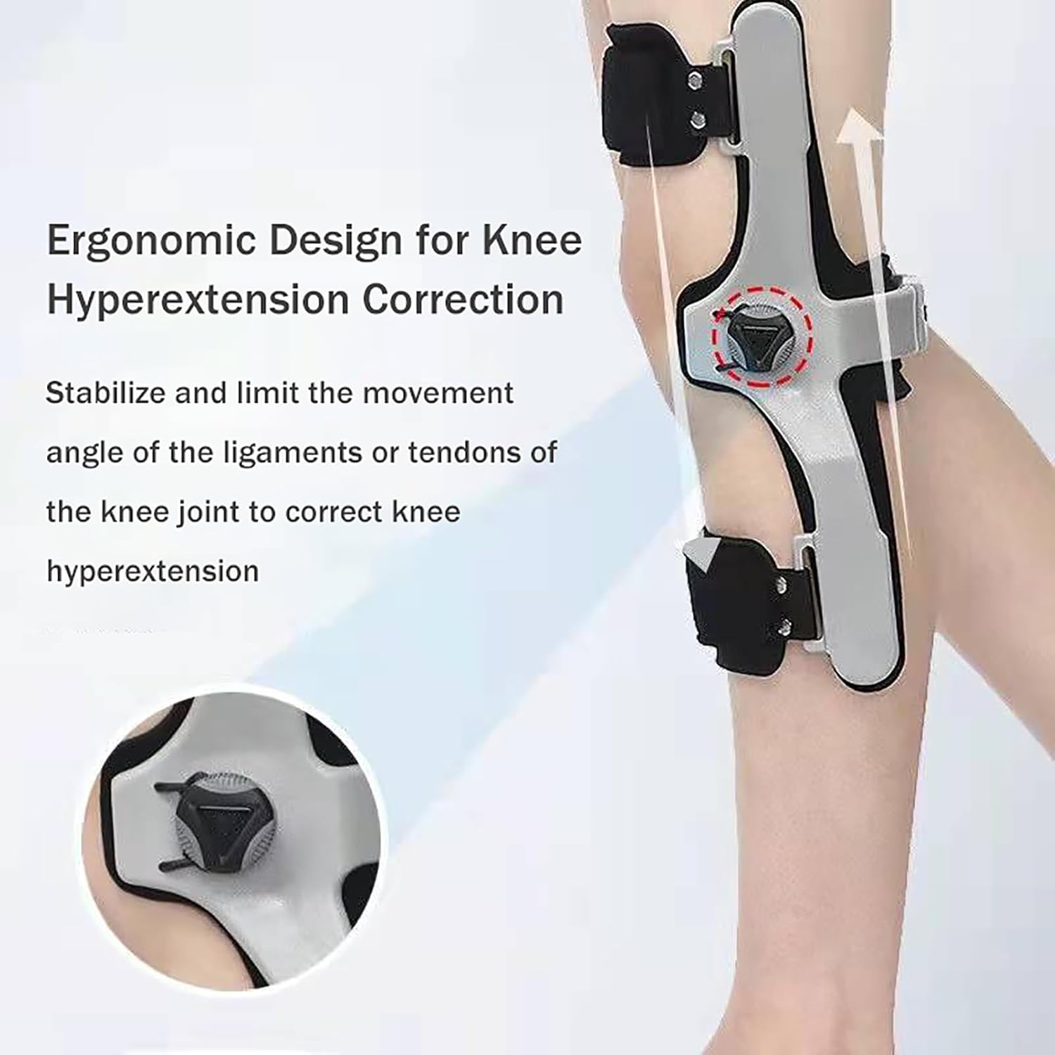 Knee Support, Knee Knee Brace, Easy to Wear, Portable Osteoarthritis Knee Acl Knee for and Lateral Knee Arthritis,Grey-M Right