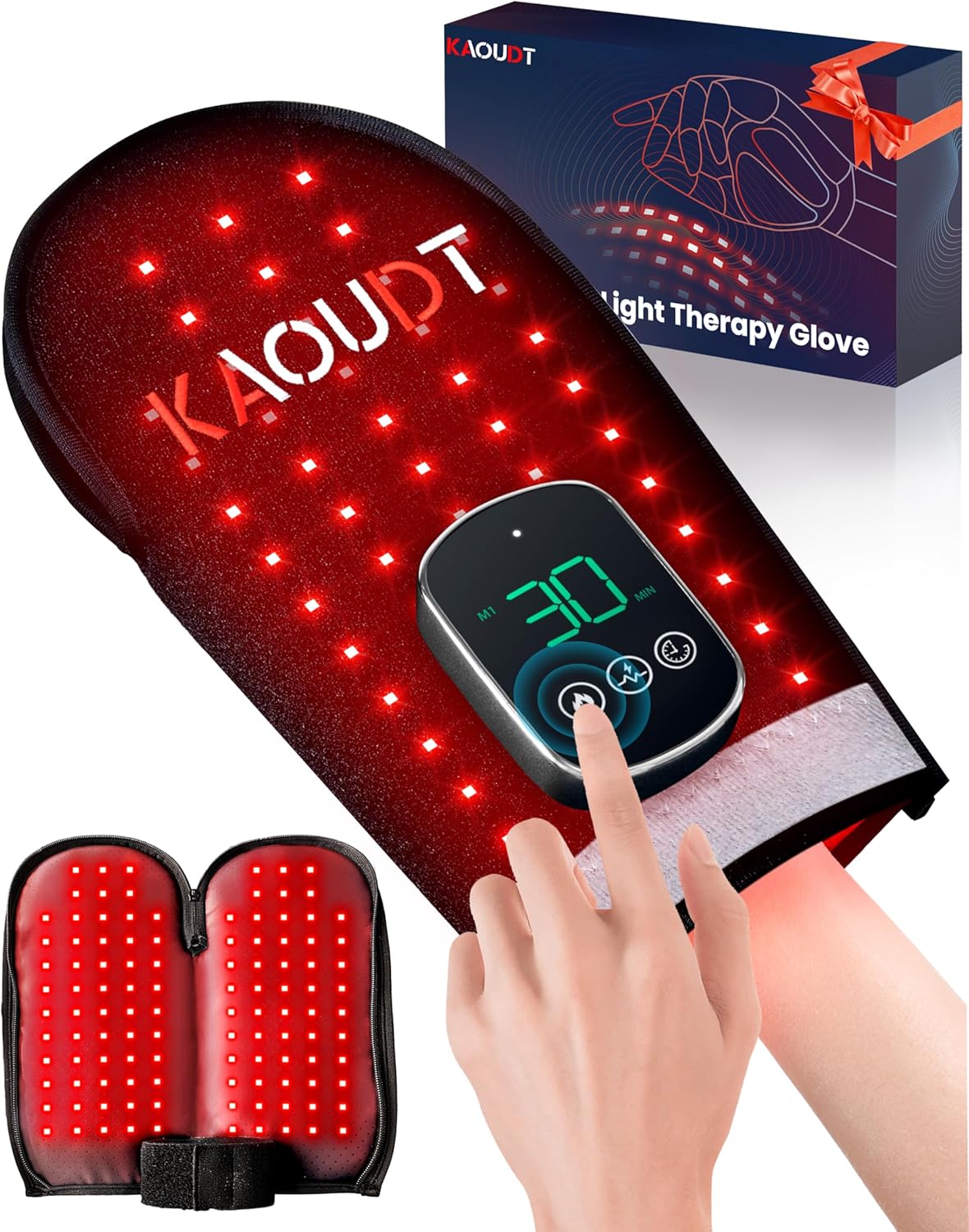 Cordless Red Light Therapy Glove for Hand, 5000mAh Rechargeable Dual-Sided 112 LEDs 660nm&850nm Infrared Light Therapy Device for Hand Fingers Wrist Joint Pain Relief