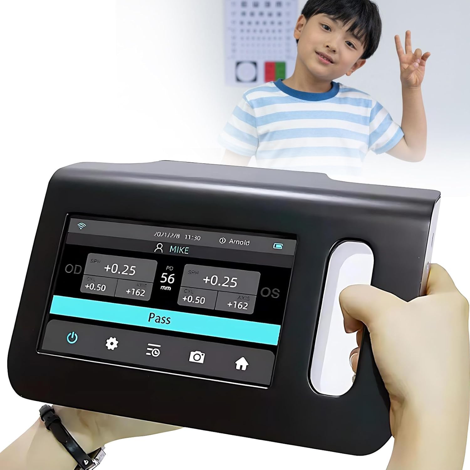 Portable Vision Screener, Vision Screener with 7-Inch LCD Touch Screen, 98cm Measuring Distance/0-180° Axis Number,for Teenagers to Check Their Vision