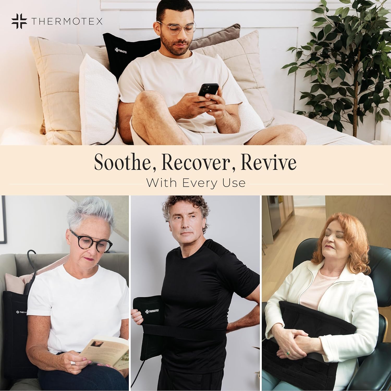 Thermotex–Far Infrared Premium Heating Pad – Platinum – Pain Relief – Warms and Relaxes Muscles, FSA-HSA Eligible – Large Size for Back, Shoulder, Arms and Legs – 17 in. x 13 in.