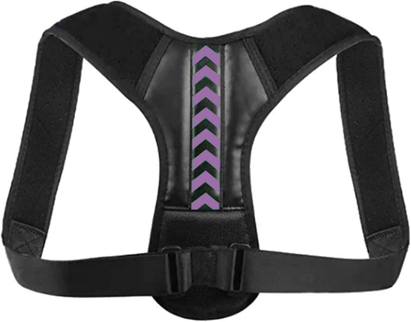 Adjustable Back Shoulder Posture Corrector Belt Clavicle Spine Support Home Office Sport Upper Back Neck Brace (Color : Purple, Size : XL-Weight 80-120KG)