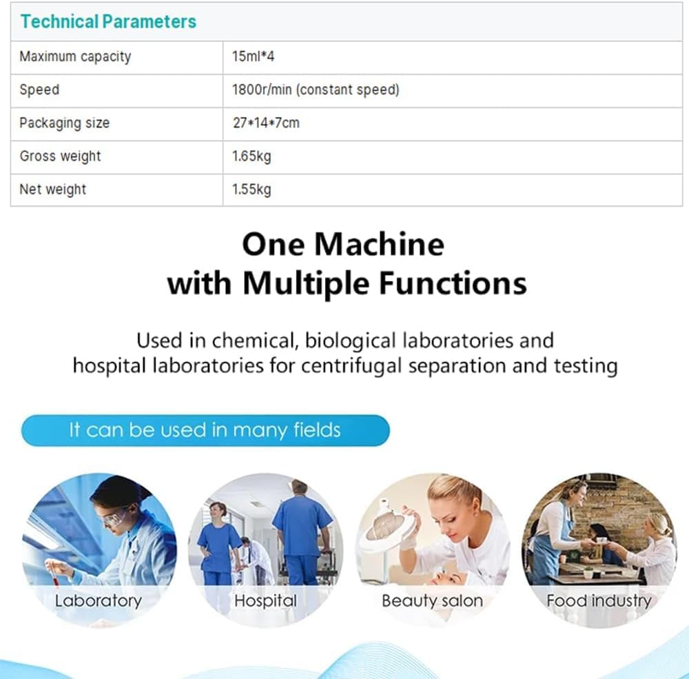 Hand Crank Centrifuge, 1800 RPM Manual Centrifuge Machine, for 15ml*4 Centrifuge Tubes, Can Be Fixed On The Table, for Centrifugal Separation Demonstration Experiments