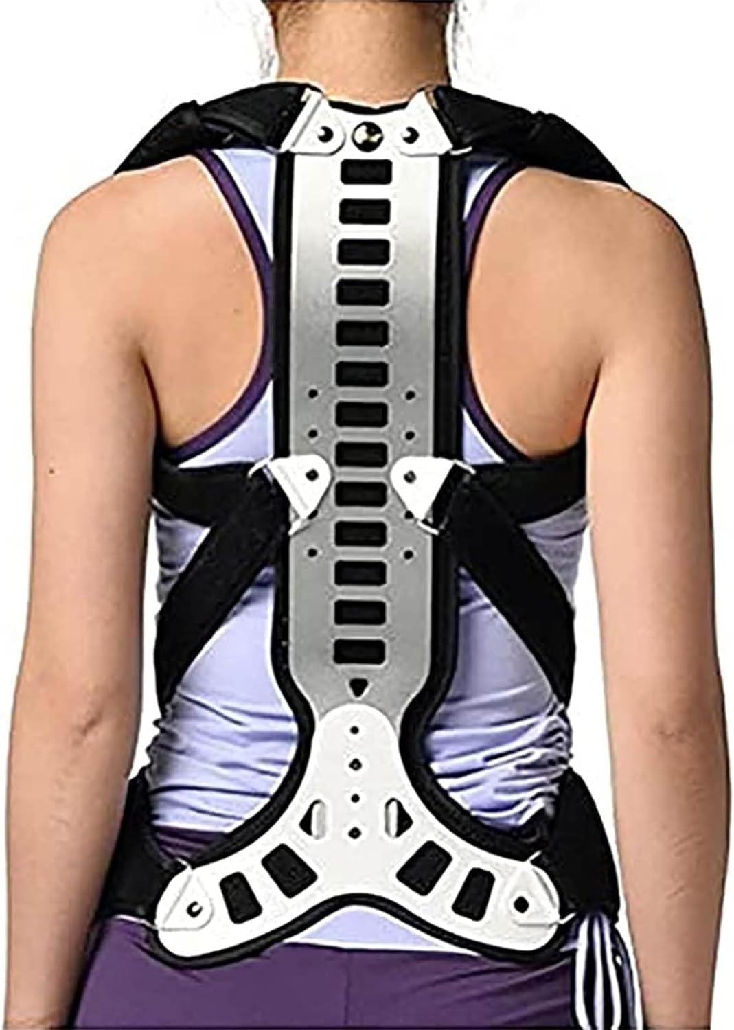 TsoLay Orthosis Cervical Thoracic Halo Brace, Metal Spinal Auxiliary Orthosis, Adjustable Rigid Metal Extension Back Straightener Brace Vest, for Kyphosis Humpback Thoracic Spinal Support Pain Relief