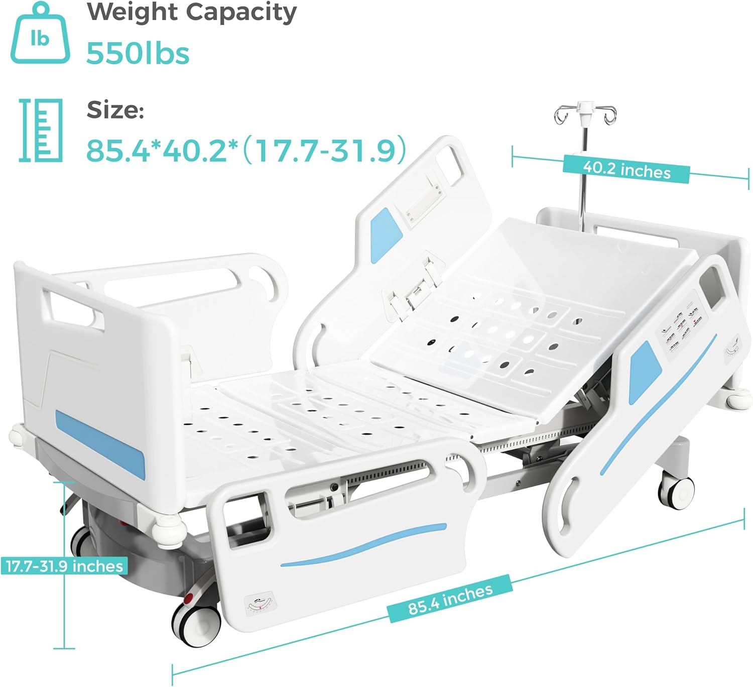 Premium 5 Functions Full Electric ICU Hospital Bed with 4.7