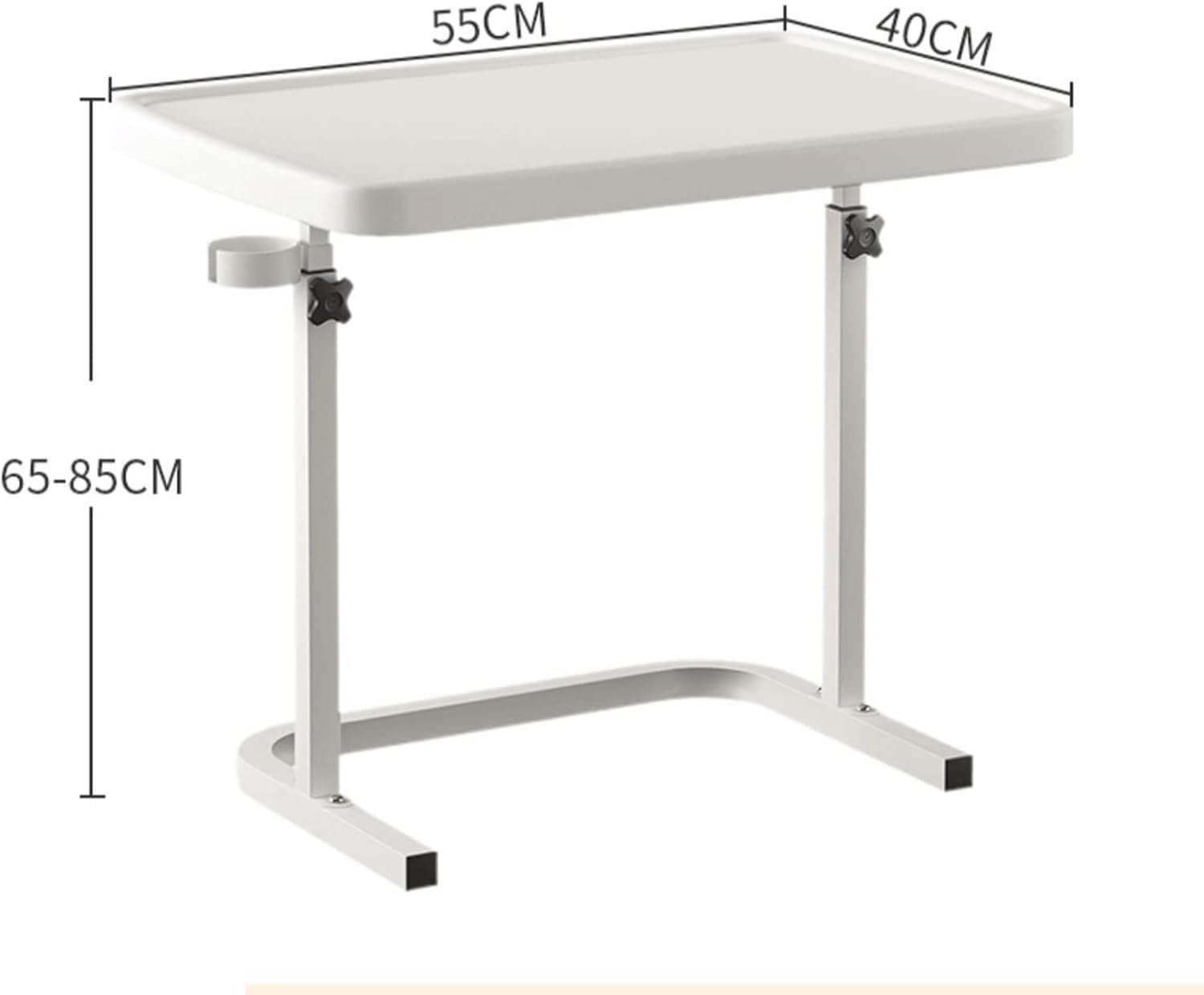 Foldable Over Bed Table, Height Adjustable Bedside Laptop Table Mobile Desk Sofa End Table for Hospital Nursing Reading Eating