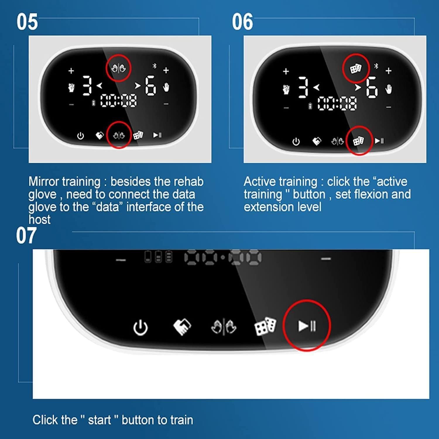 Rehabilitation Robot Gloves, Functional Hand Splint Finger Training Rehab Orthotics for Hand Dysfunction Patients Exercise Finger Joint,LeftOrange-M (RightBlue XL)