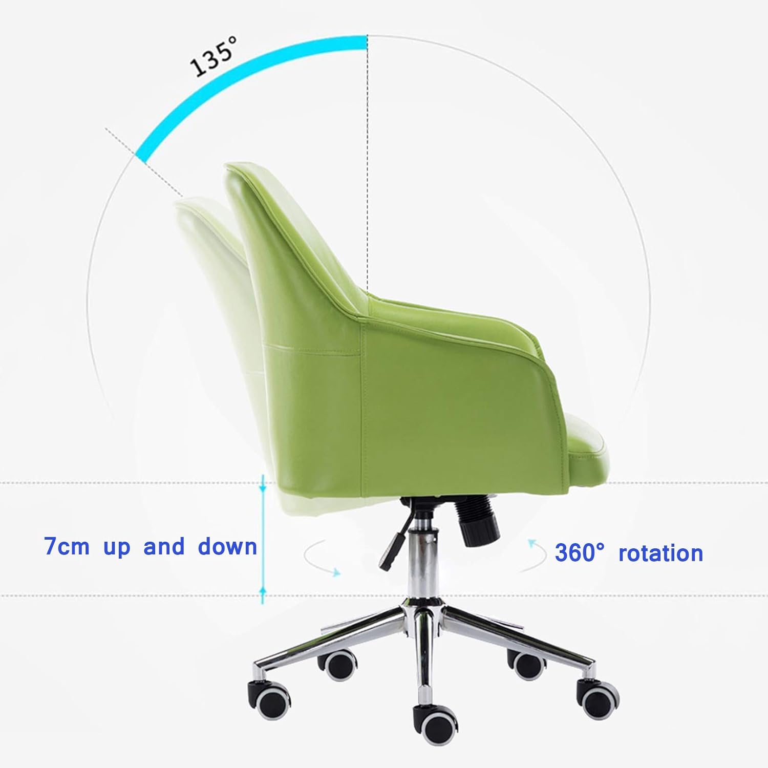 Comfy Office Chair Home Office Chair Ergonomic Desk Chair Pu Leather Computer Chair with Lumbar Support Armrest Swivel Adjustable Mid Back Task Chair for Home Office Chai,Khaki
