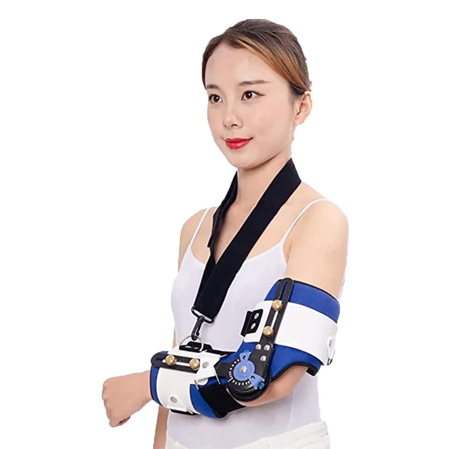 Orthosis， Adjustable Elbow Brace Hinged Elbow Brace Fixator Orthosis Arm Supports Cuff Unisex，Left