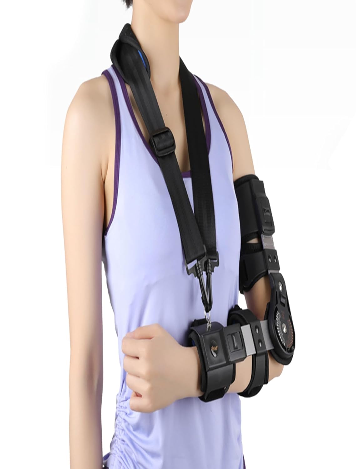 Arm Orthosis Injury Recovery Support Surgery Injury Recovery Hinged Elbow Brace Hinged Support Sling Stabilizer for Dislocated Arm Post Op Elbow Brace Stabilizer Splint(Right)