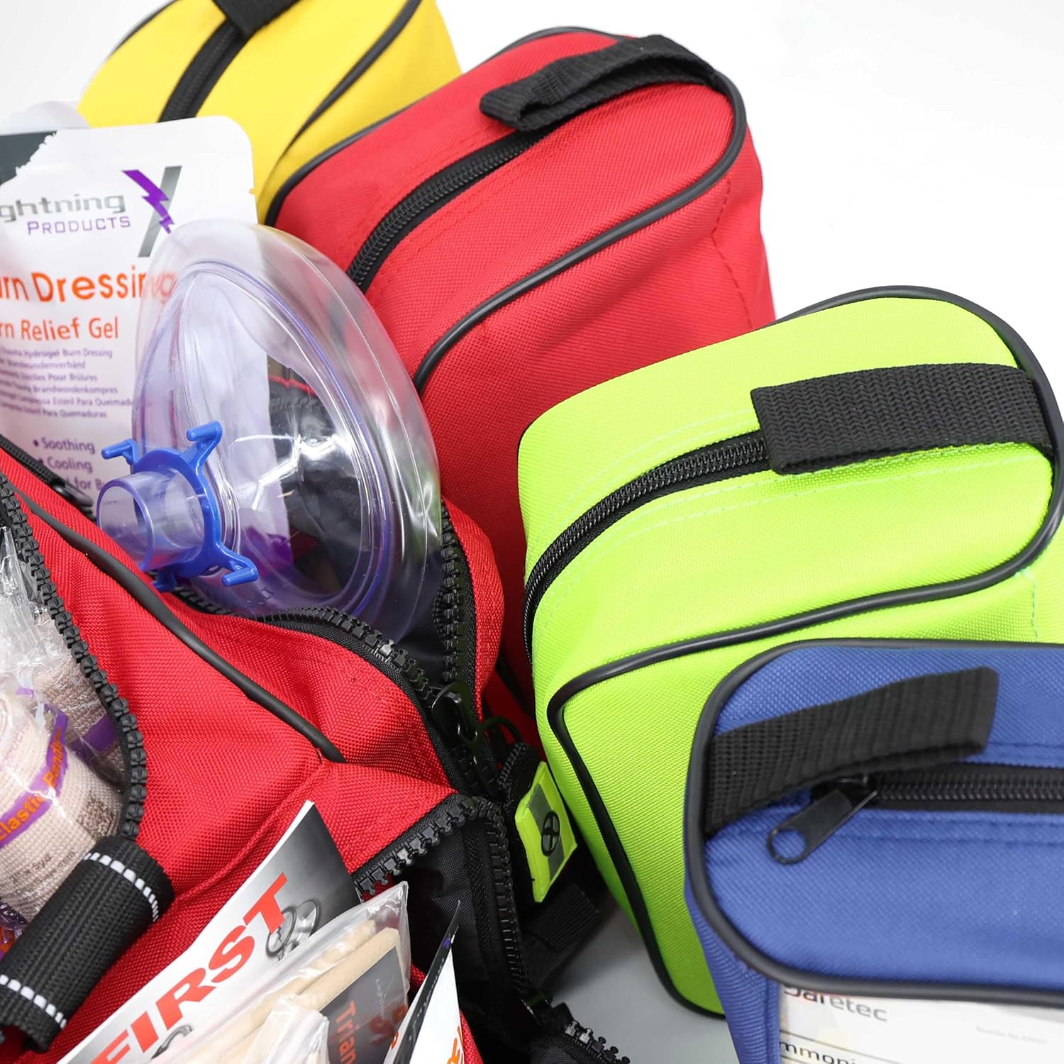 Lightning X Extra Large Medic First Responder EMT Trauma Bag Stocked w/Fill Kit C - RED