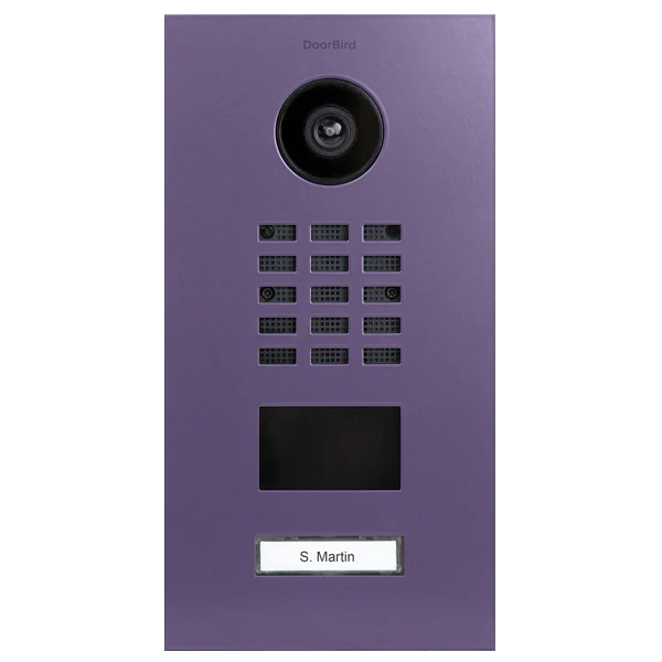 DoorBird D2101V IP Video Door Station, 1 Call Button in Blue Lilac, RAL 4005