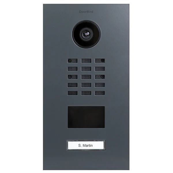 DoorBird D2101V IP Video Door Station, 1 Call Button in Slate Grey, RAL 7015