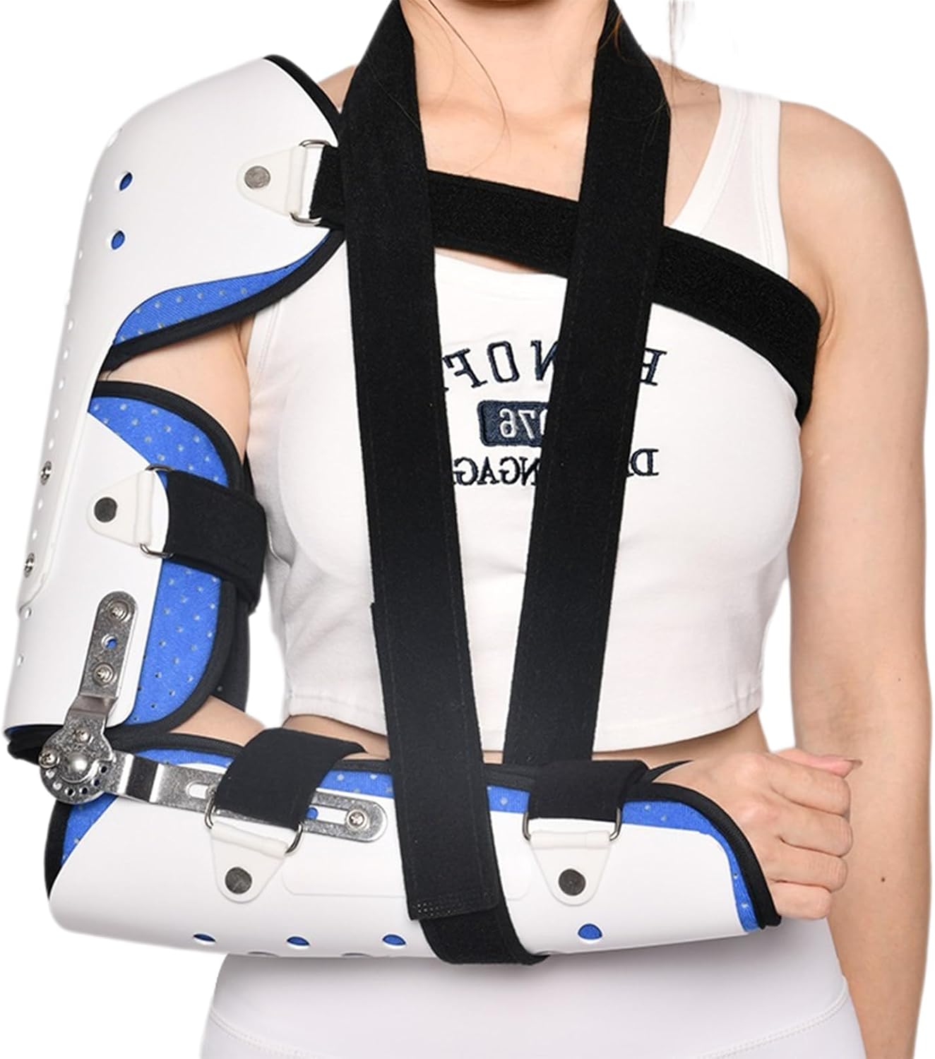 Elbow Immobilizer Brace Removable Long Arm Cast Soft Forearm Orthosis Splint Stabilizer Brace for Fix Elbow Prevent Excessive Bending at Night,B Left-B Right
