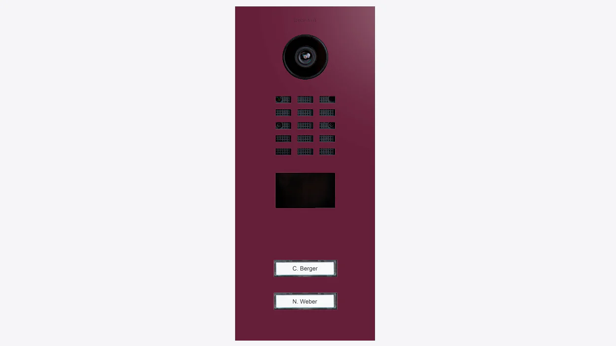 DoorBird D2102V IP Video Door Station, 2 Call Button in Claret Violet, RAL 4004