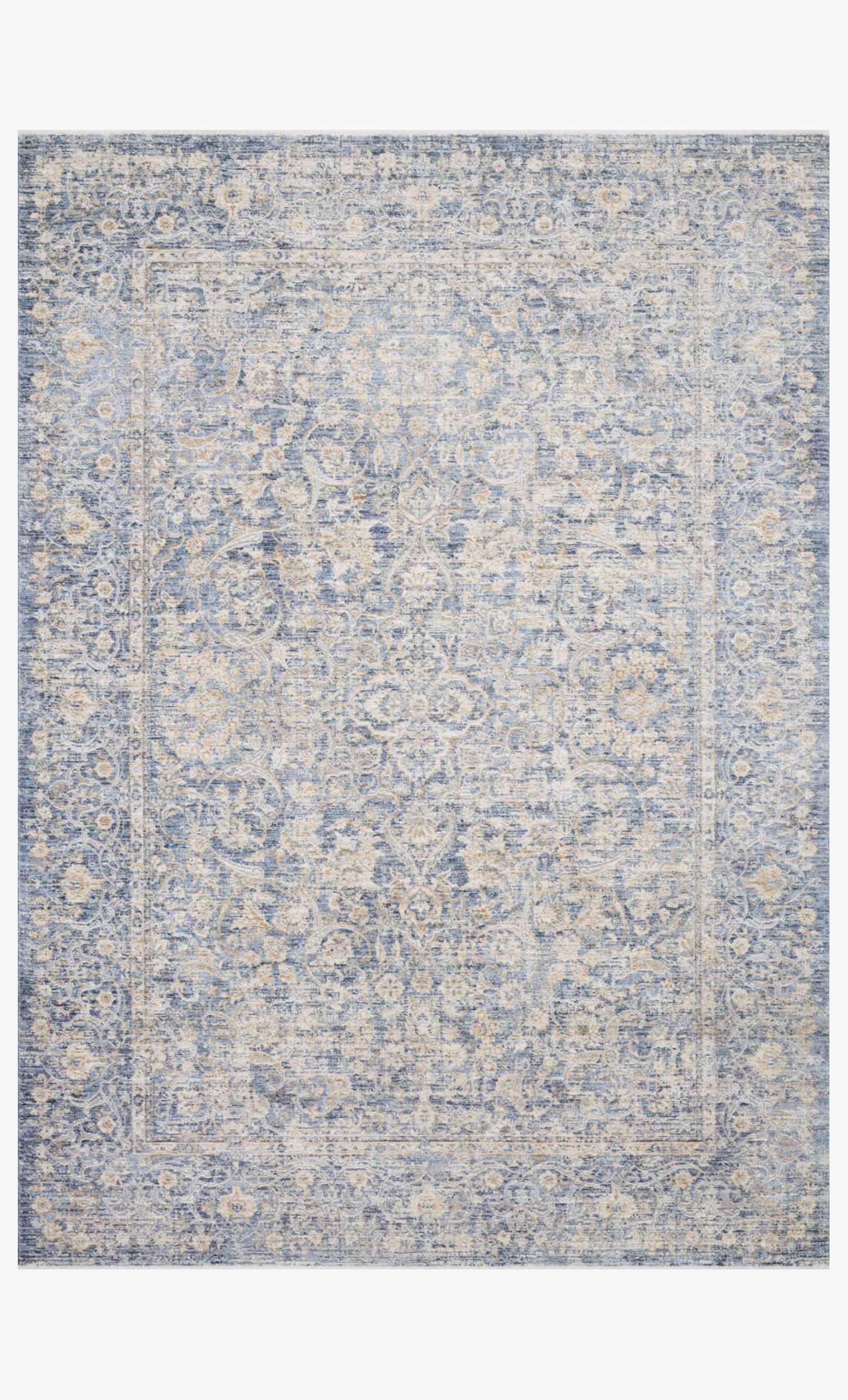 Loloi Pandora Collection - Traditional Power Loomed Rug in Blue & Gold (PAN-01)