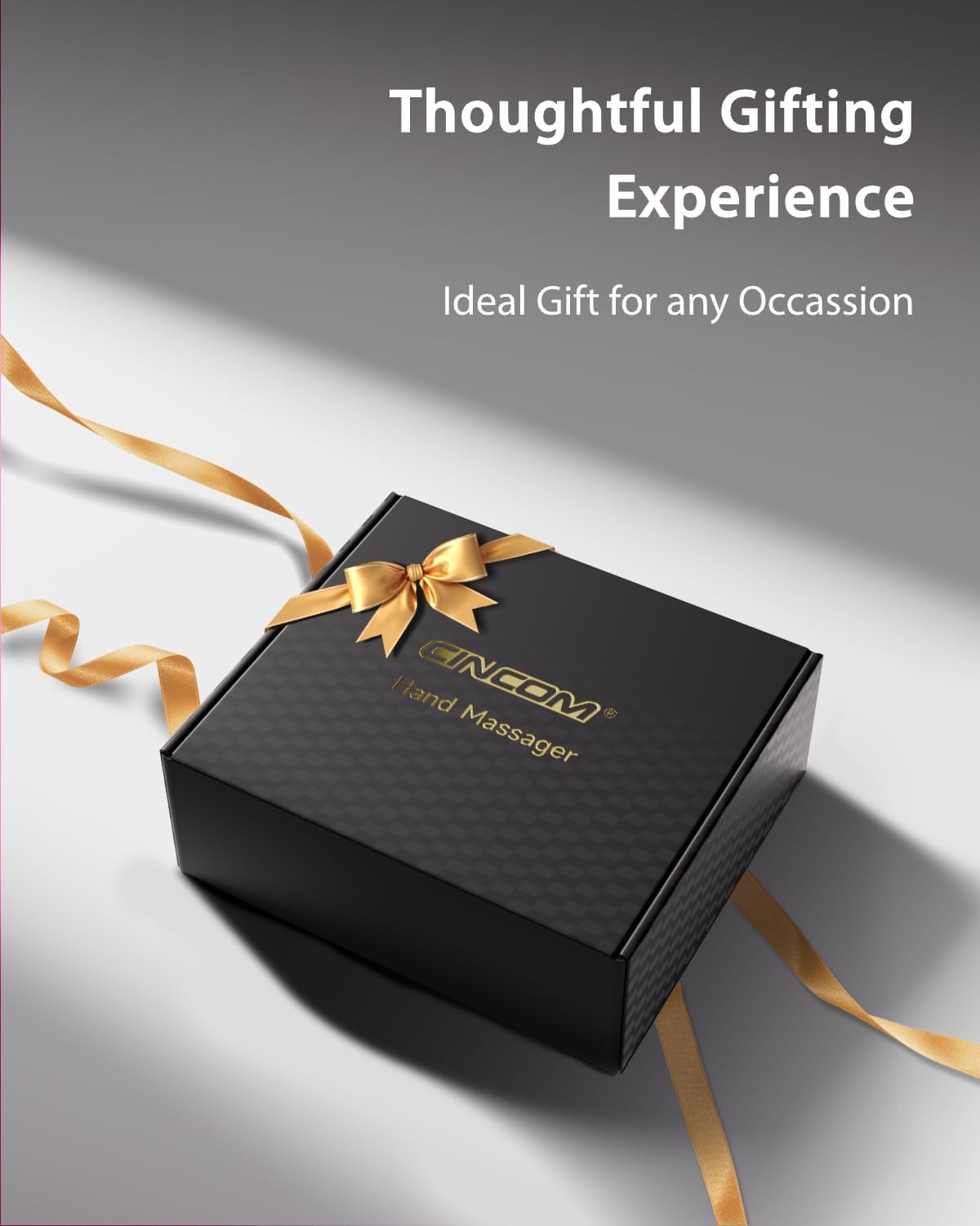 CINCOM Hand Massager with Heat and Compression, Finger and Palm Massage Machine for Pain Relief, Arthritis and Improved Circulation, Gifts for Women, Cordless and Rechargeable (Black)