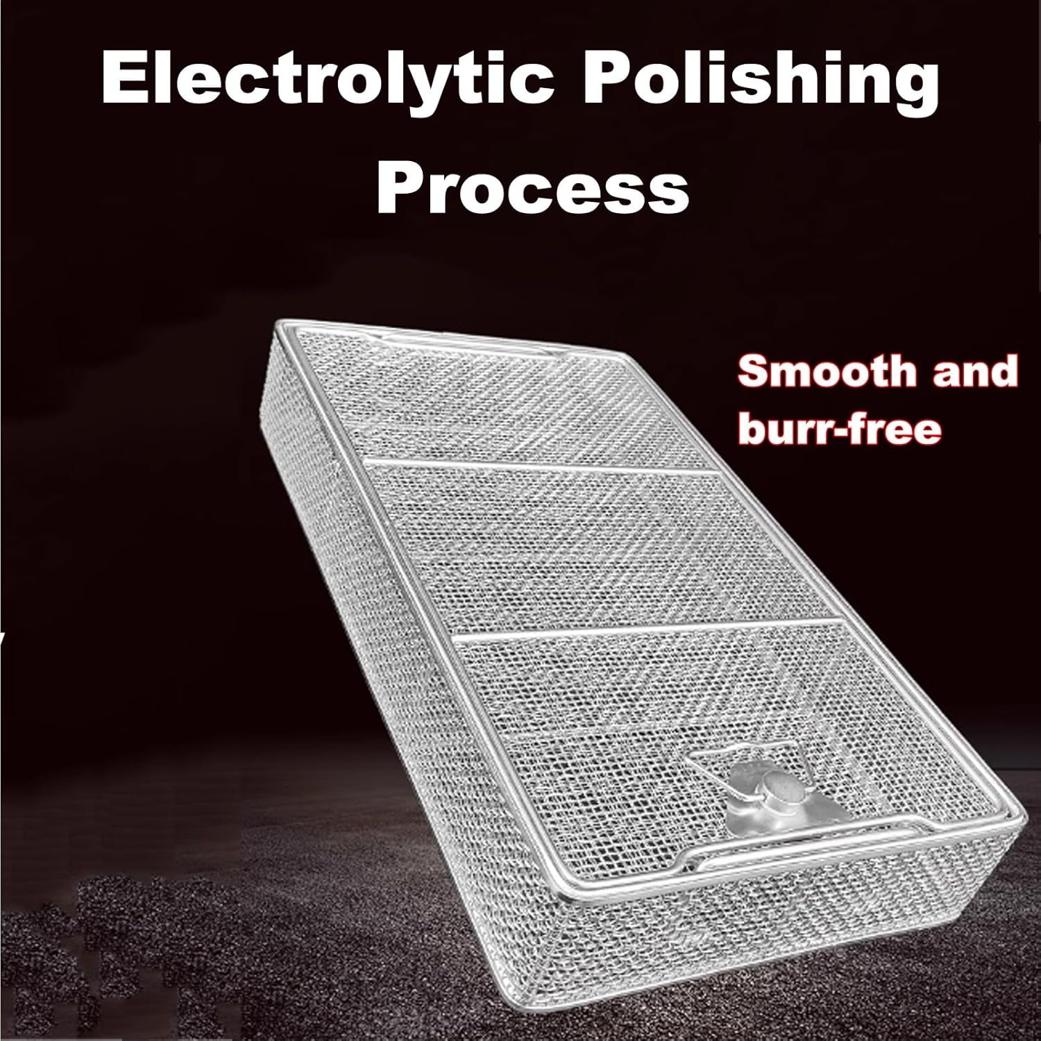 304 Stainless Steel Separate Lid Surgical Instrument Sterilization Basket, 0.16 Inch Mesh for Surgical Medical Dental Instruments(19.7in*11.8in*2.8in)