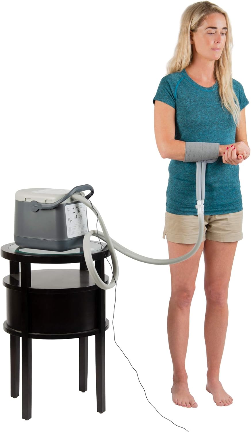 Ossur Cold Rush Compact Therapy Machine System with Rectangle Pad- Ergonomic, Adjustable Wrap Pad Included- Quiet, Lightweight and Strong Cryotherapy Freeze Kit Pump