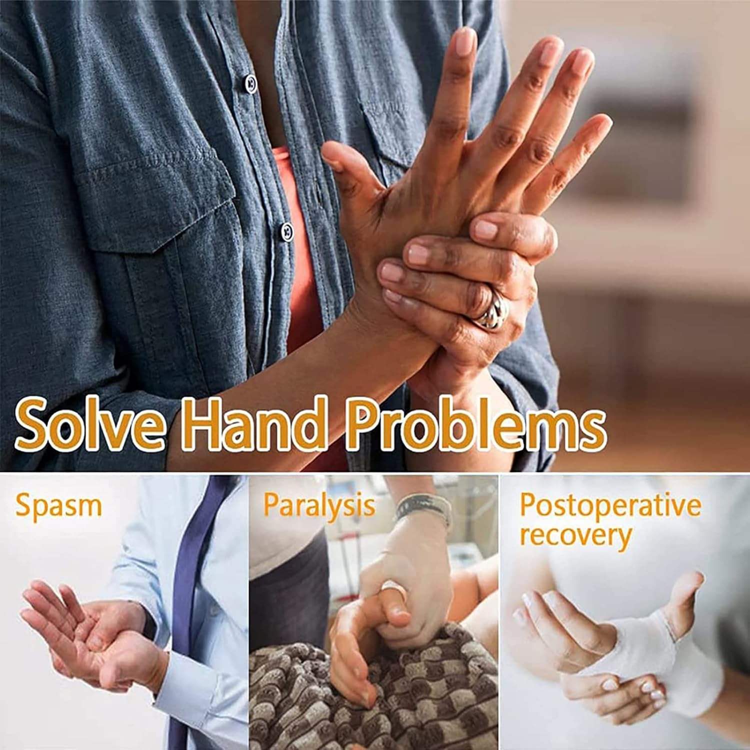 Finger Rehabilitation Robot Gloves, Upgrade Self-Training Finger Rehabilitation Device Functional Hand Splint, for Increasing Hand Strength(Size:M Code,Color:Left Hand)