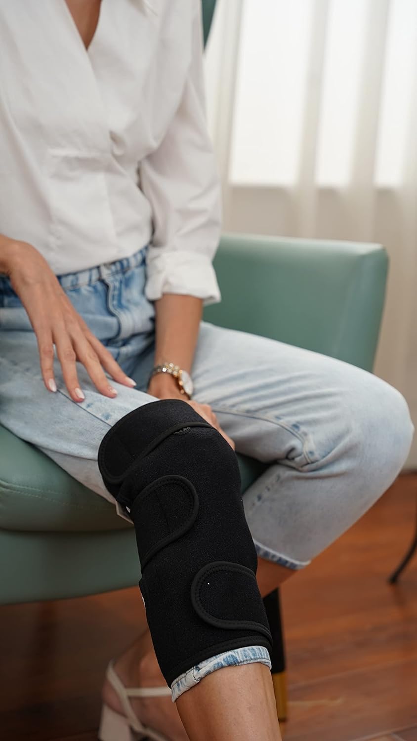 UTK Far Infrared Heating Pads for Knee Pain Relief, Hot to 158℉, Adjustable Heated Knee Brace Wrap with 6 Jades, 3 Timers Auto Shut Off, Heating Pad for Knee Pain & Stress Relief, Gift for Women