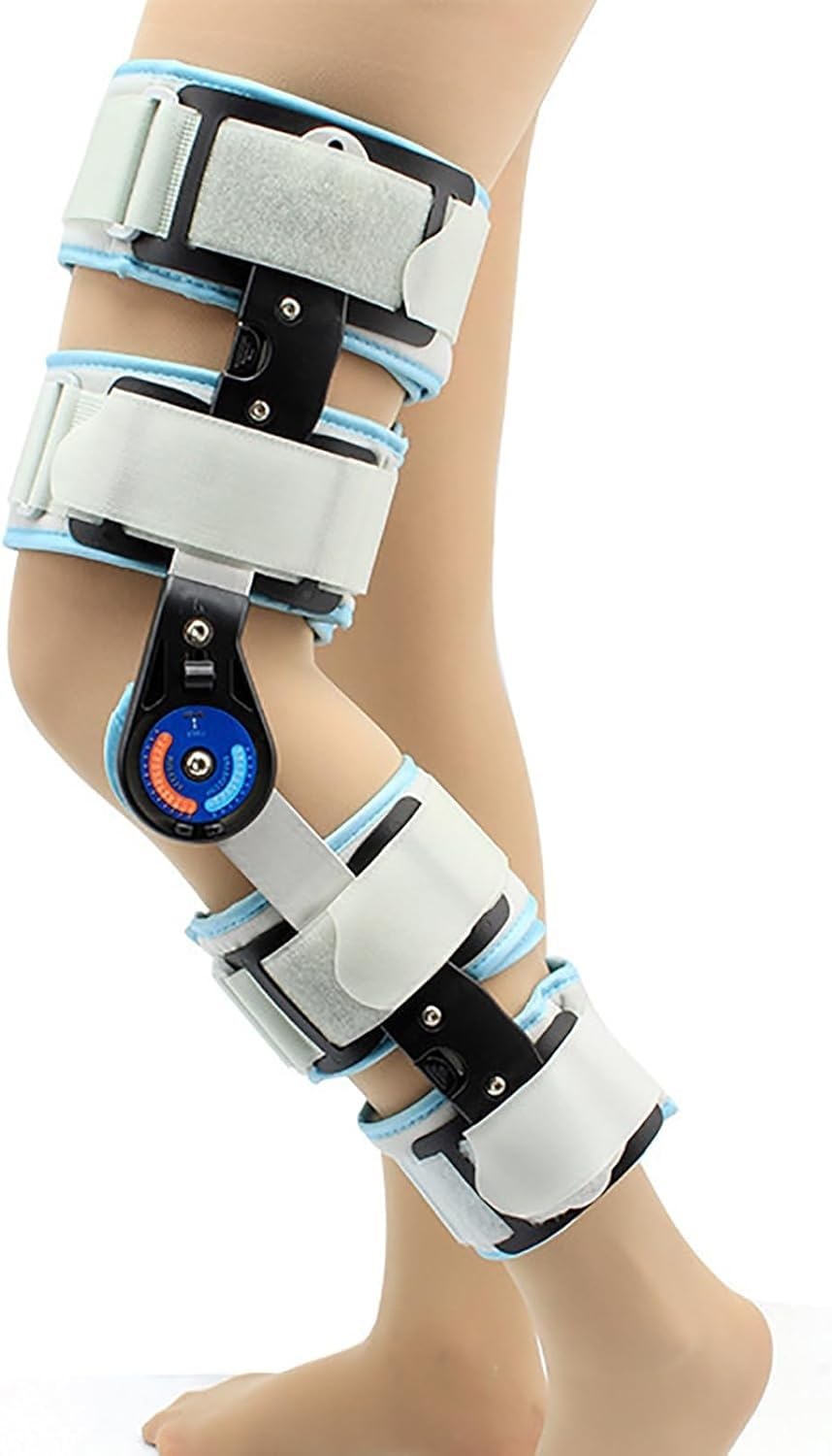 Hinged Knee Brace Knees Fixation Stabilization Brace Open Design Curvature Adjustable 0°-120° Comfortable And Breathable With The Length Can Be Adjusted (51-65cm) For Knee Pads