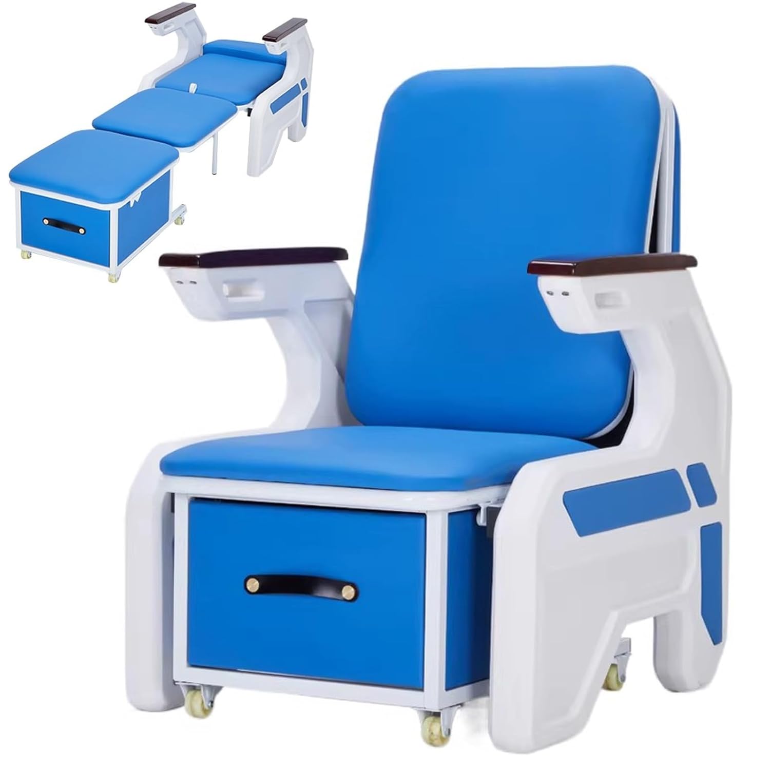Waiting Room Chairs, Medical Recliner Chair, Phlebotomy Chair, Comfortable Soft Cushion, Suitable for Clinics, Hospitals, and Homes(Blue)