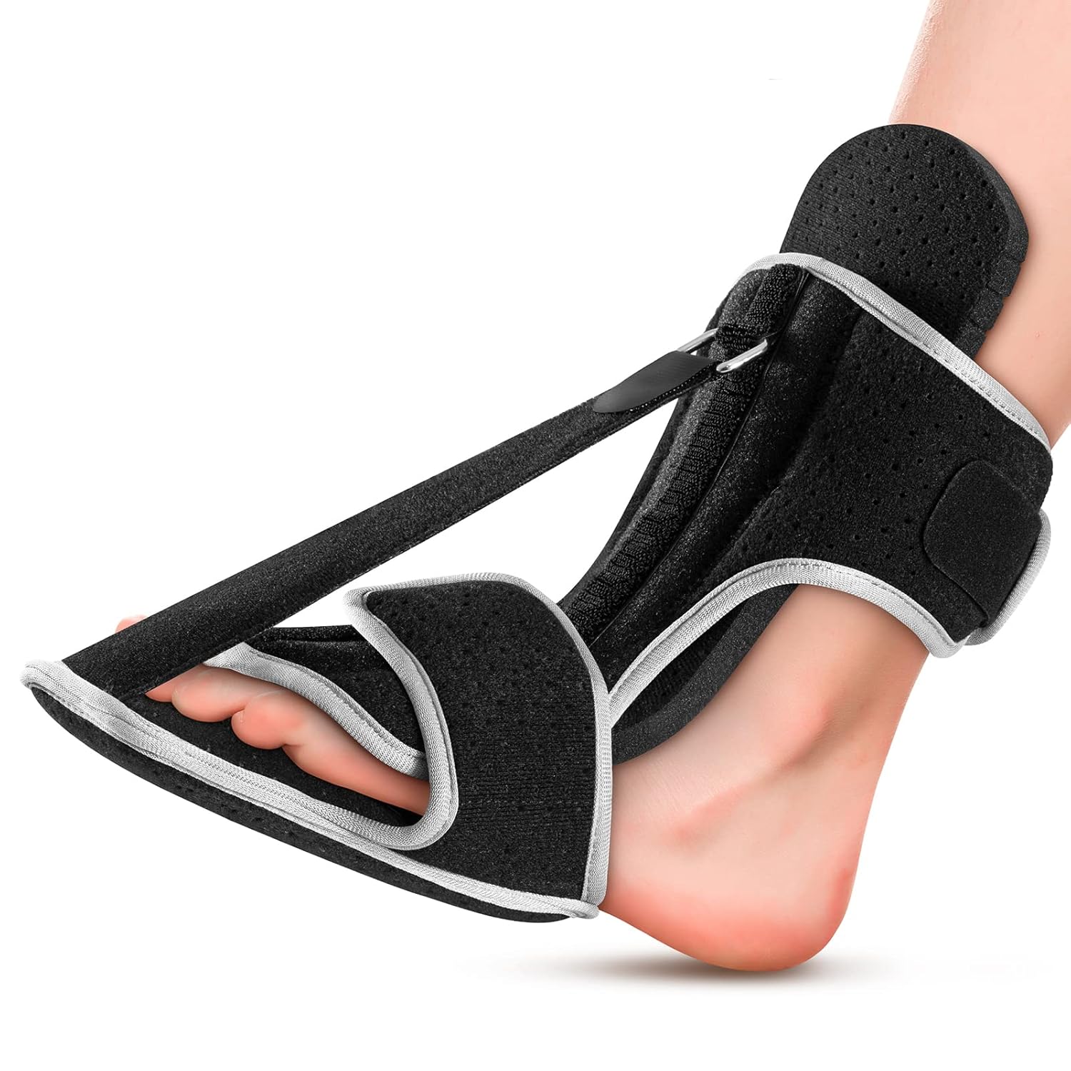 Sgrived Plantar Fasciitis Night Splint: Upgraded Plantar Fasciitis Brace with Support Plate - Dorsal Night Splint for Plantar Fasciitis Women Men - Plantar Fasciitis Relief Achilles Tendonitis Foot Drop Heel Pain Black 6
