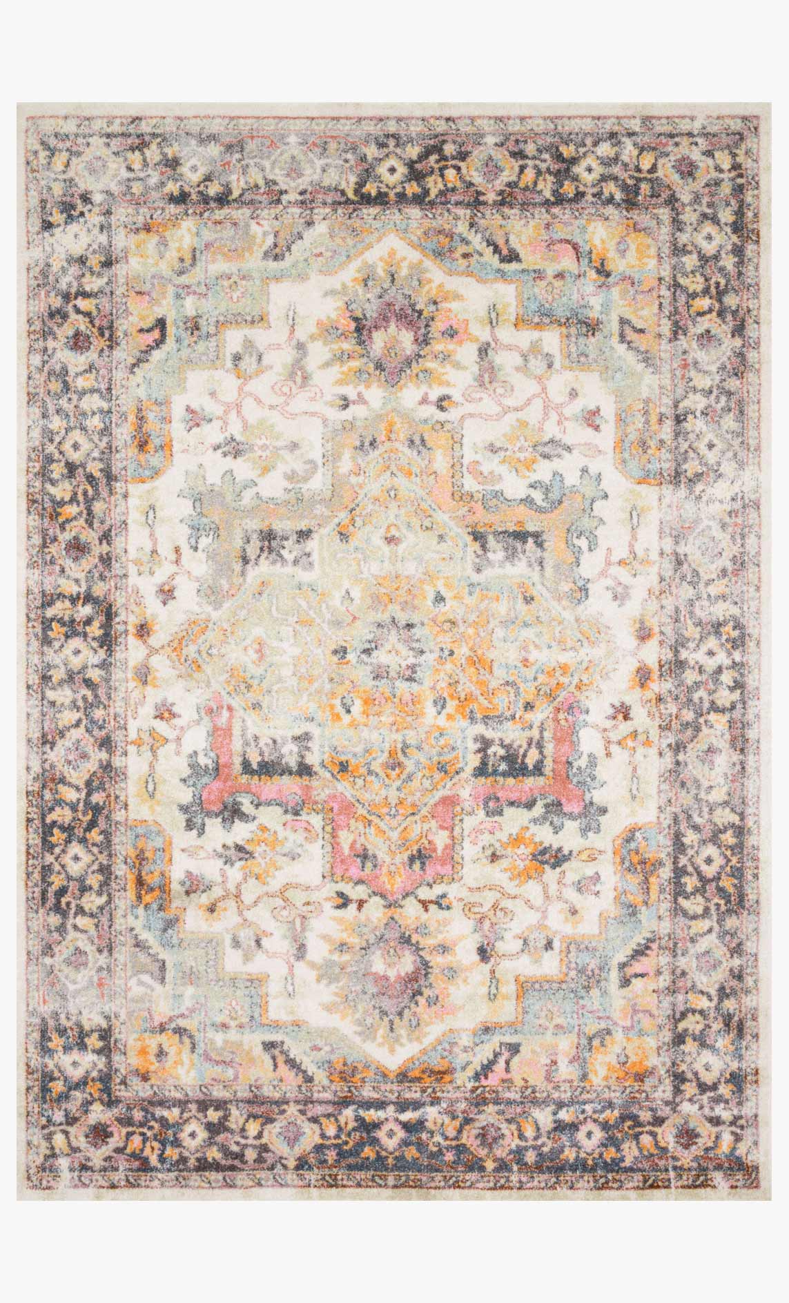 Loloi Clara Collection - Transitional Power Loomed Rug in Ivory & Charcoal (CLA-01)