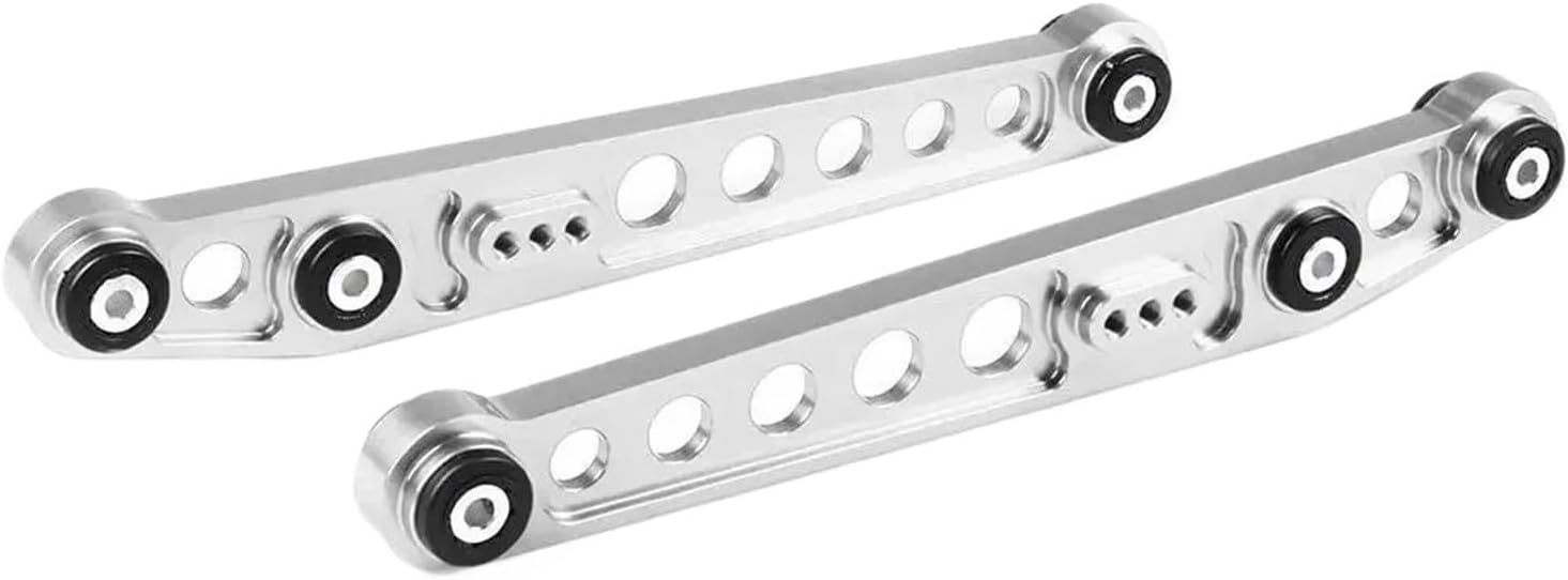 Racing Car Silver Rear Lower Control Arms + Tie Bar Subframe Brace Compatible For Honda Civic EK 96-00 Tie Rod Support Trestle