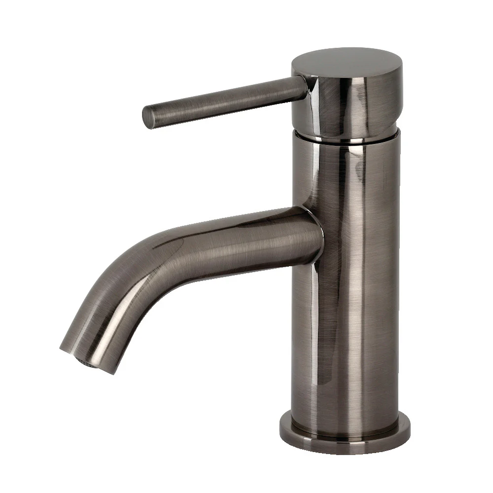 Kingston Brass Concord One-Handle Single-Hole Bathroom Faucet with Push Pop-Up Drain, Black Stainless (LS822DLVN)