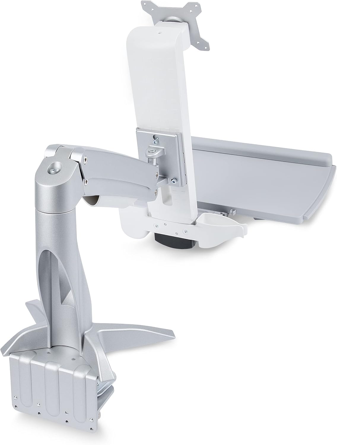 StarTech.com Sit-Stand Monitor Arm with Keyboard Tray - Adjustable Desk Mount Sit-Stand Workstation Arm for Single 27