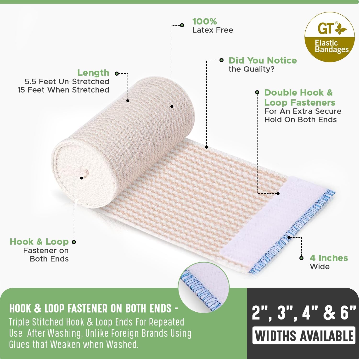 GT Premium Elastic Bandage Wrap (4