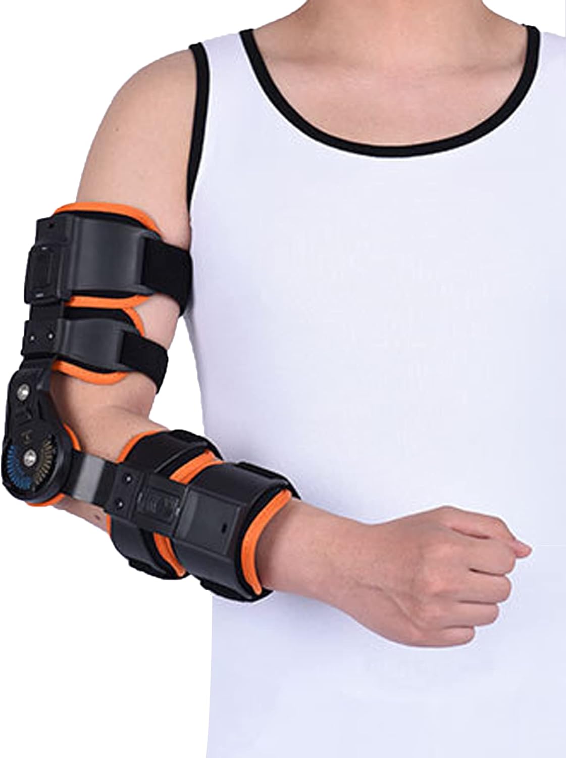 Hinged Elbow Brace for Post Op Elbow Fracture Rehabilitation Adjustable Splint Shoulder Strap Arm Orthosis Injury Recovery Support Stabilizer Splint Hinged Su,Right
