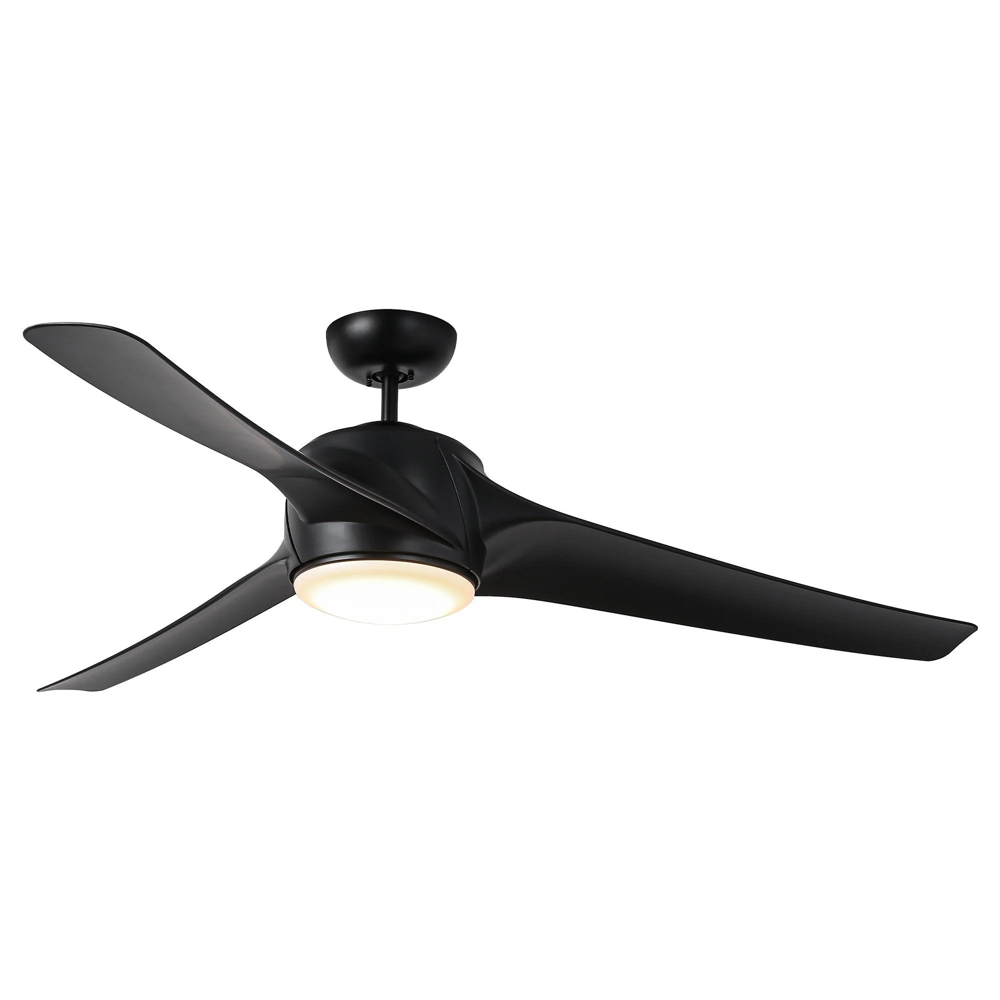 Parrot Uncle 60-Inch Wall Control 3 Blades Black Ceiling Fan with LED Lighting (CF860BQ)
