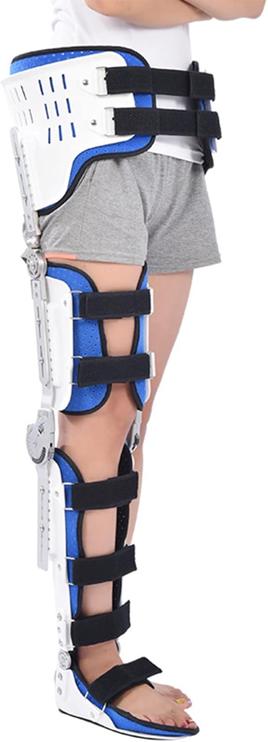 Hip Knee Ankle Foot Fixation Orthosis, Adjustable Hinged ROM Knee Hip Brace Leg Fracture Foot and Orthotics of Lower Limbs