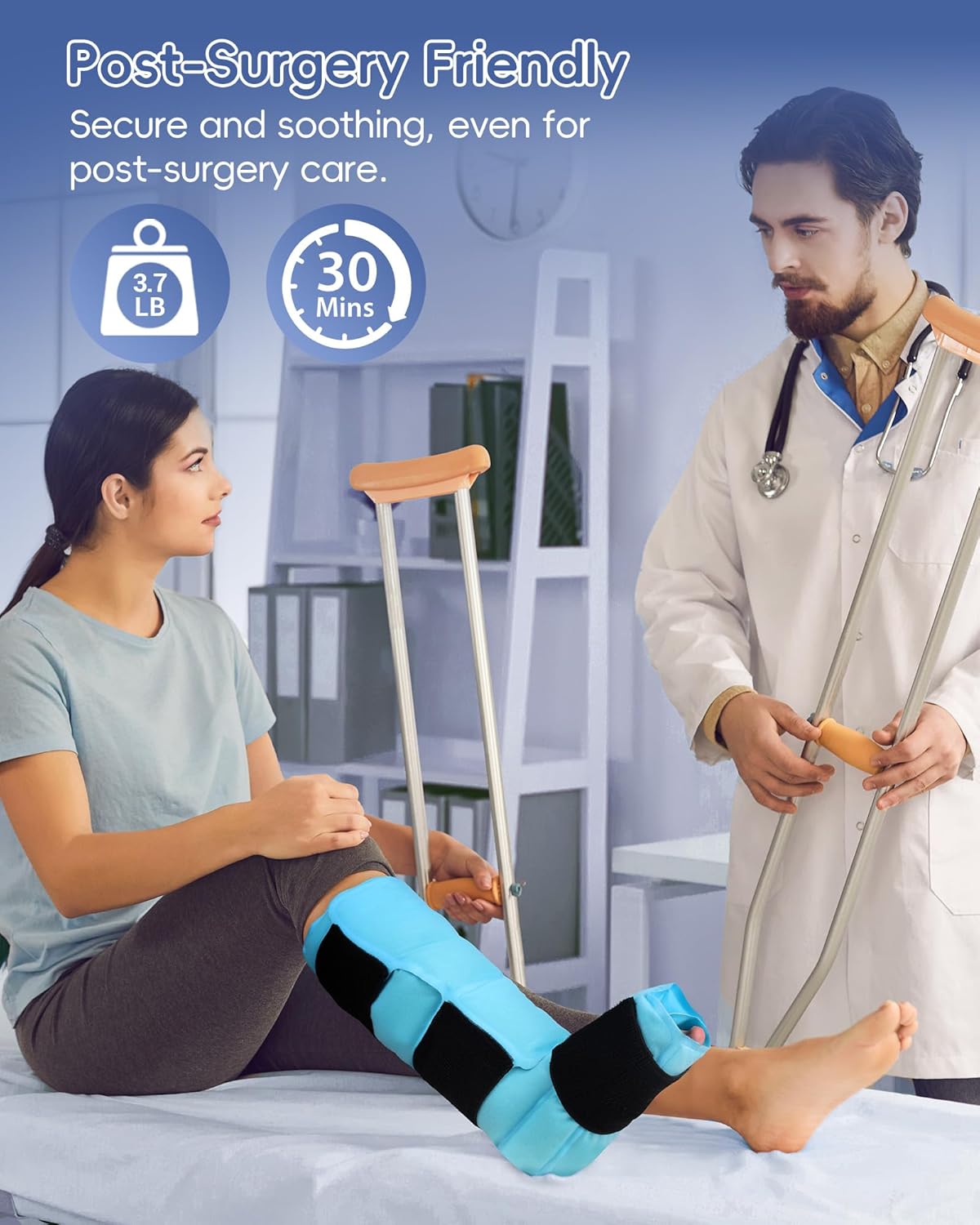 Comfytemp Shoulder Ice Pack Wrap and Full Ankle Foot Ice Pack for Injuries, FSA HSA Eligible, Hot & Cold Compression