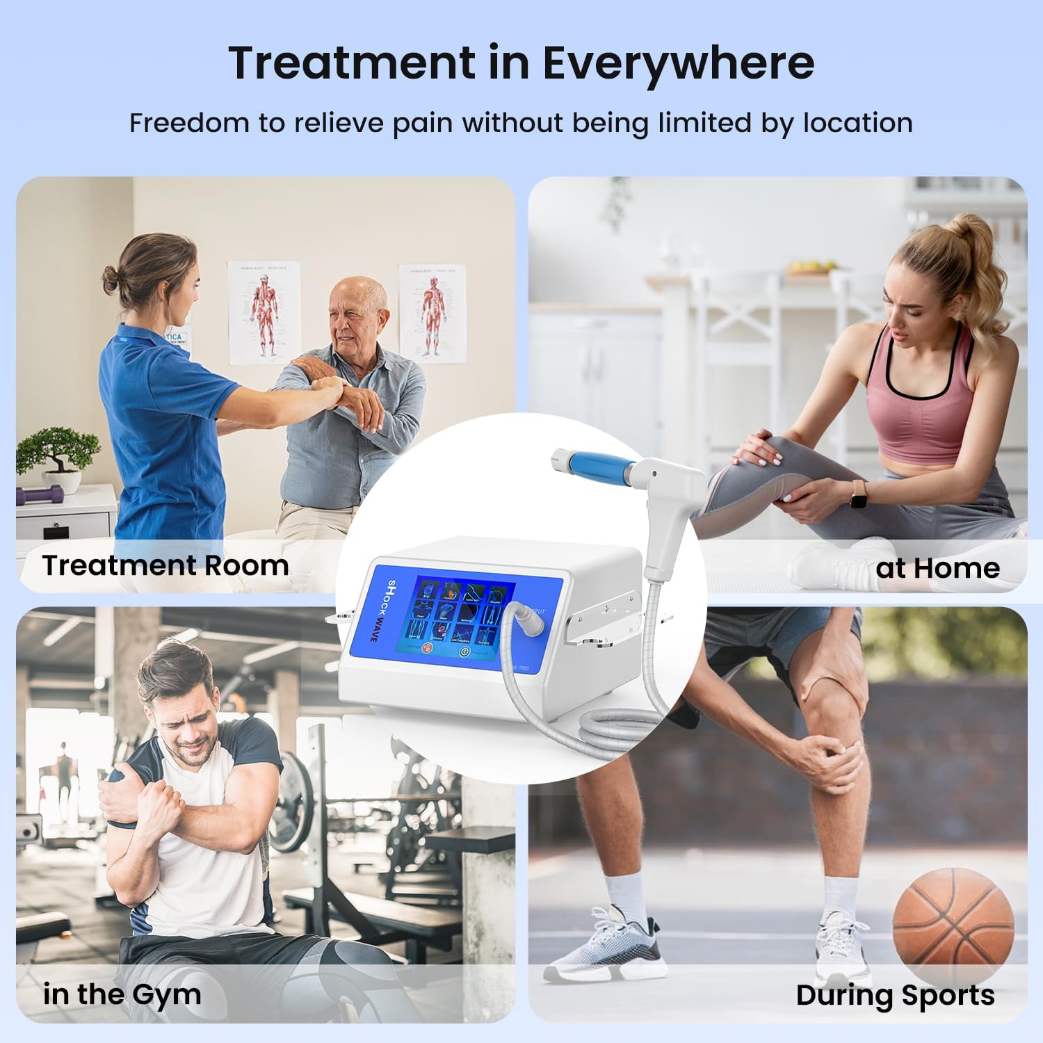 Shockwave Therapy Machine Professional ESWT,Efficient Pain Relief for Joint and Muscle,Shockwave Therapy for Back and Shoulder,Effective for Golfer's Elbow,Rotator Cuff Pain