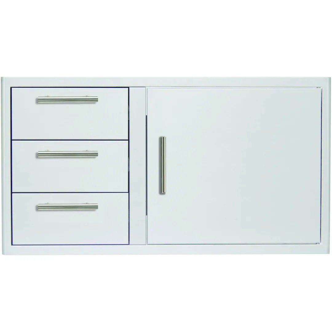Blaze 32-Inch Access Door and Double Drawer Combo in Stainless Steel (BLZ-DDC-39-R-LTSC)