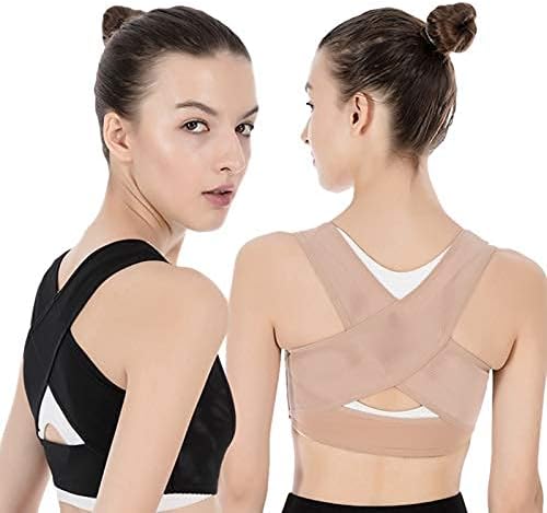 Posture Corrector Adjustable Back Posture Brace Support Belt Corrector Shoulder Lumbar Rectify Straighten Clavicle Spine Back Corrector Back Brace (Color : Black, Size : M)