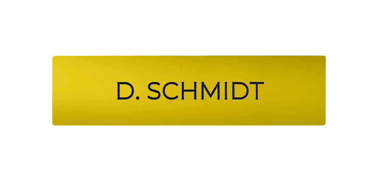 DoorBird Nameplate for One Call Button D21X  in Sulfur Yellow, RAL 1016 - Individual Engraving