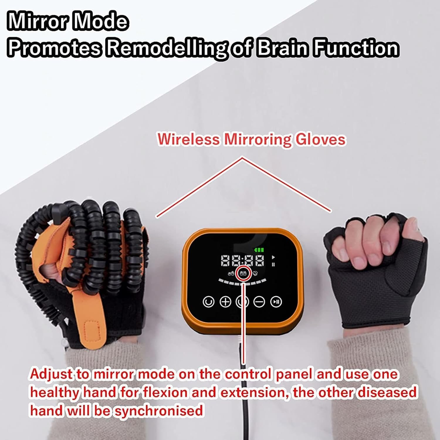 Stroke Hand Splint Assistive Gloves Stroke Hemiplegia Finger Exerciser for Stroke Hemiplegia Hand Function Recovery Relief Finger Cramps,Left-M
