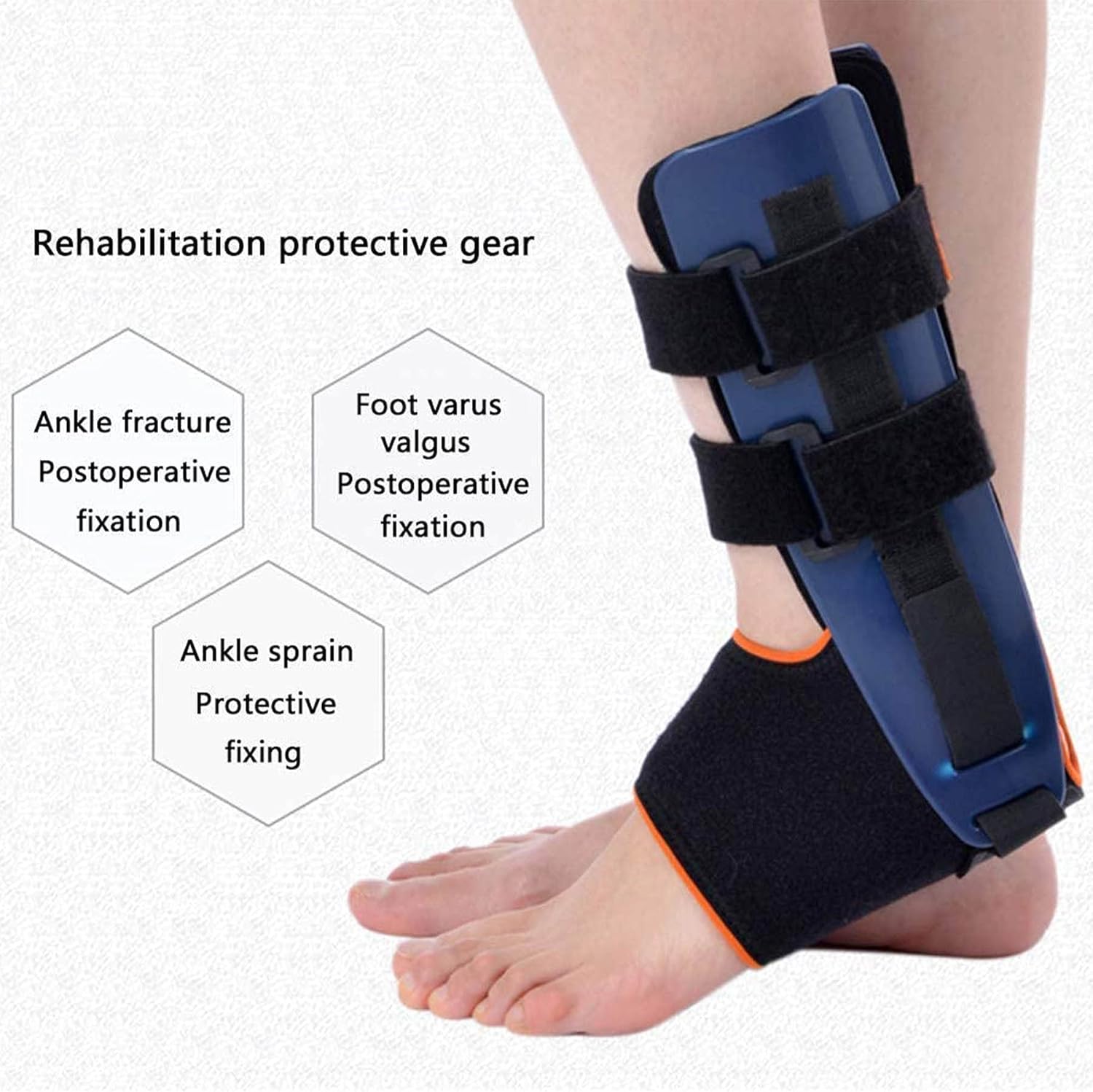 Ankle Stabilizer Brace Stabilizing Stirrup Splint for Sprains Tendonitis Post-op Cast Ankle Support Brace for Ankle Sprains Reversible Left Right Foots Support Injury Protection,Blue