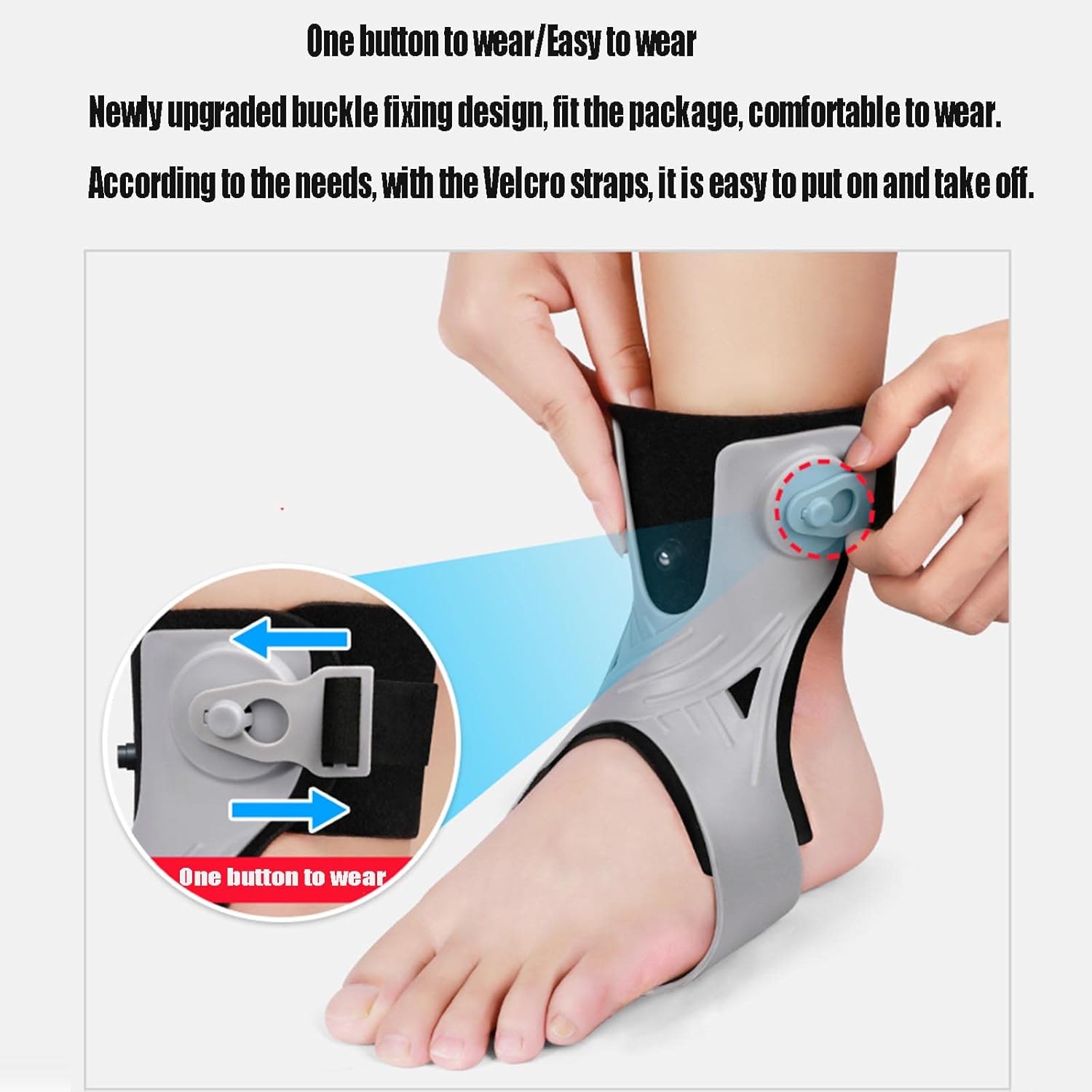 Foot Drop Brace ​Stability Orthosis, Foot Up Ankle Foot Orthosis Support with Inflatable Airbag for Hemiplegia Stroke Shoes Walking Foot Stabilizer,B/Right,L