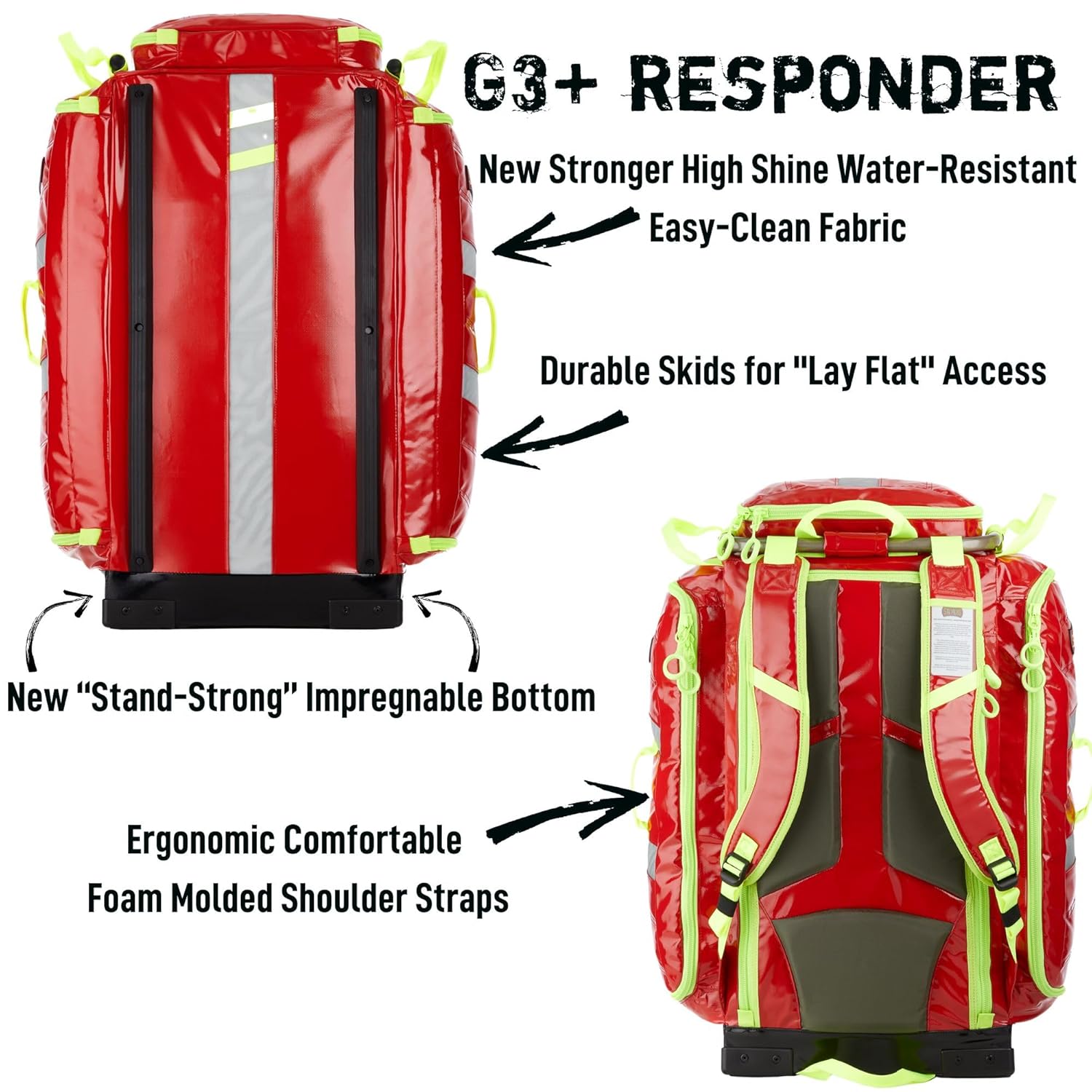 Statpacks New 2023 G3+ Responder, Red Large Capacity ALS BLS Medic Backpack, Modular Stackable Cellular System for EMS, Firefighters, Healthcare Professionals