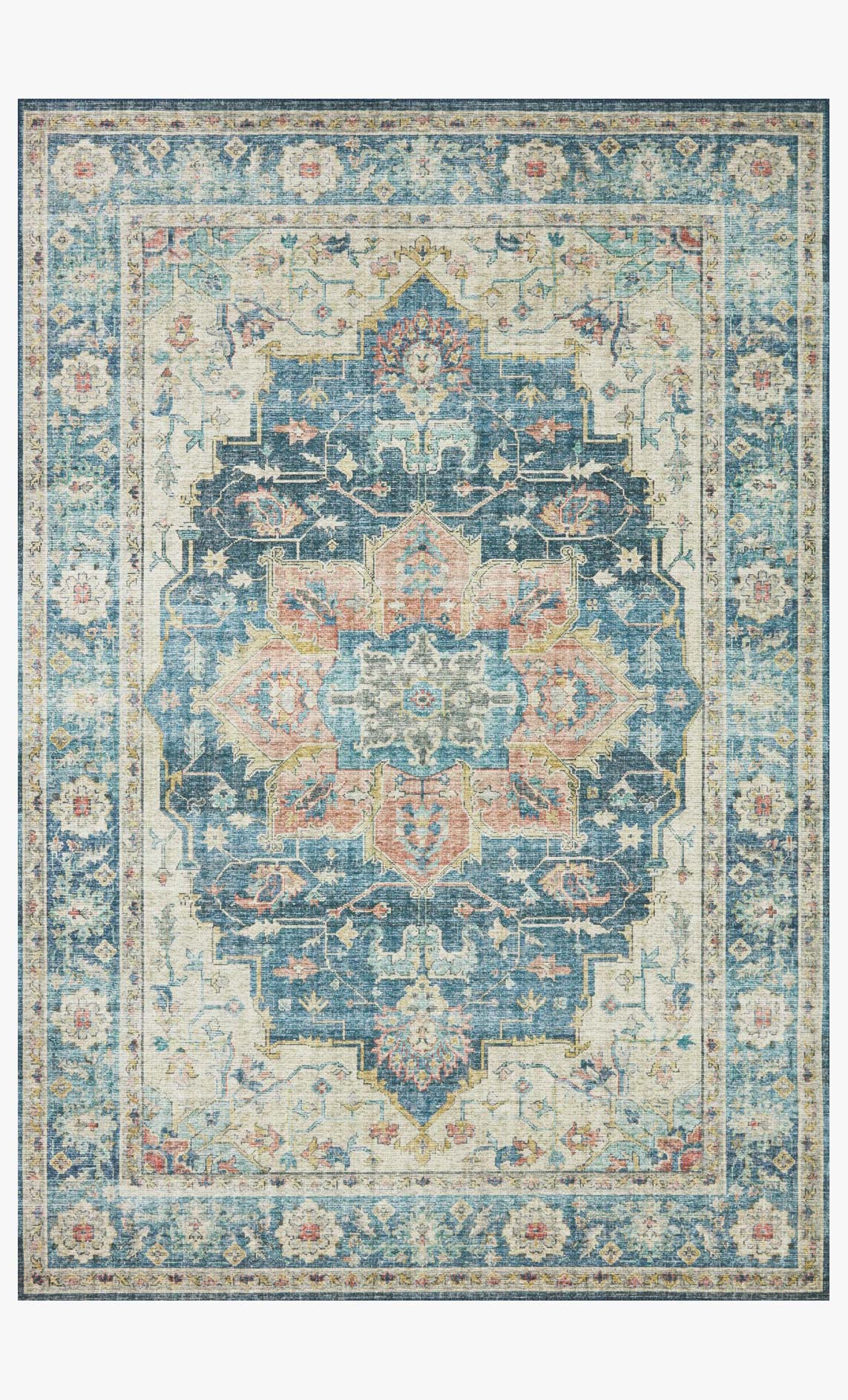 Loloi II Skye Collection - Traditional Power Loomed Rug in Ocean (SKY-12)