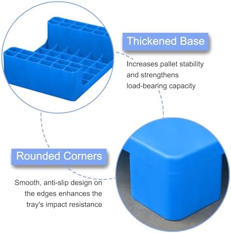 Non-Slip Lightweight Plastic Pallet Tray - Waterproof, Wear-Resistant Storage Pad for Easy Stacking & Cleaning in Industrial & Laboratory Settings (Green)