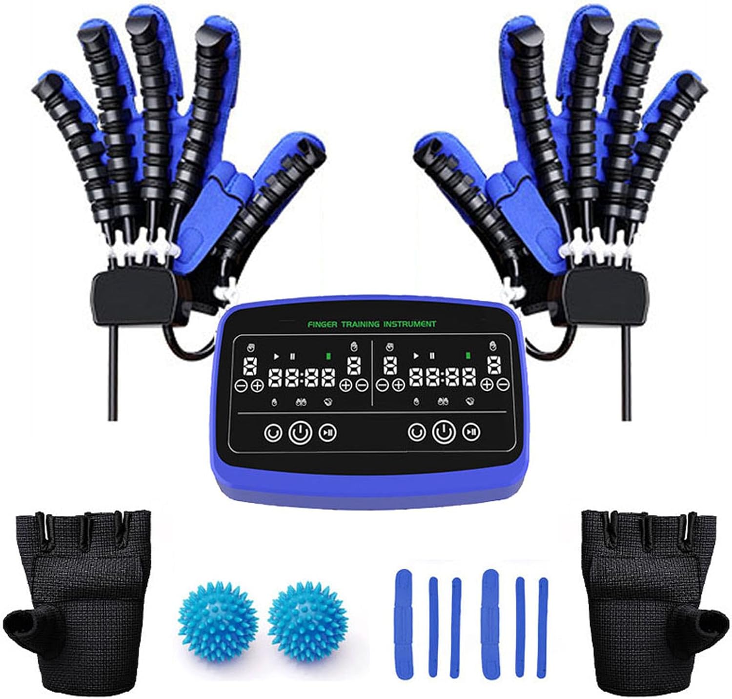 Rehabilitation Robot Gloves,Two Hands Can Exercise at The Same Time,Rehabilitation Glove for Hemiplegia and Stroke Arthritis Patients(Size:M,Color:Blue)