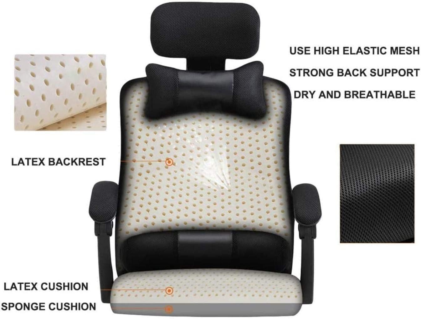 Office Chair Gaming Chair, Office Chair with Arms, Reclining Leather Computer Chair Swivel Office Chair with Footrest, Adjustable Headrest and Lumbar Support,Gray-Medium