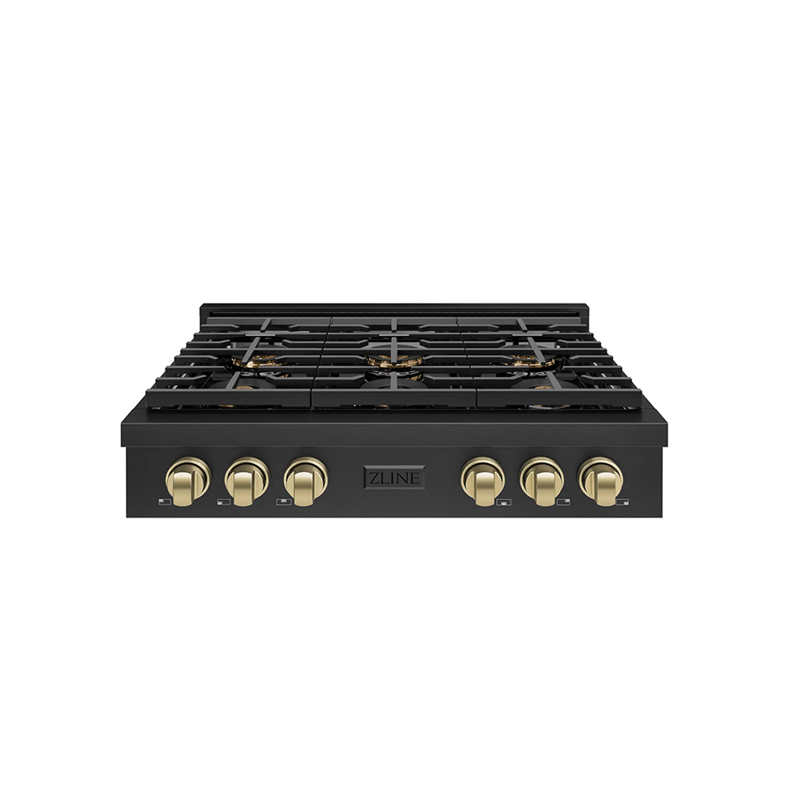 ZLINE Autograph Edition 36-Inch Paramount Gas Rangetop with 6 Burner DuoPro鈩?Cooktop in Black Stainless Steel and Champagne Bronze Accents (PSRTBZ-36-CB)